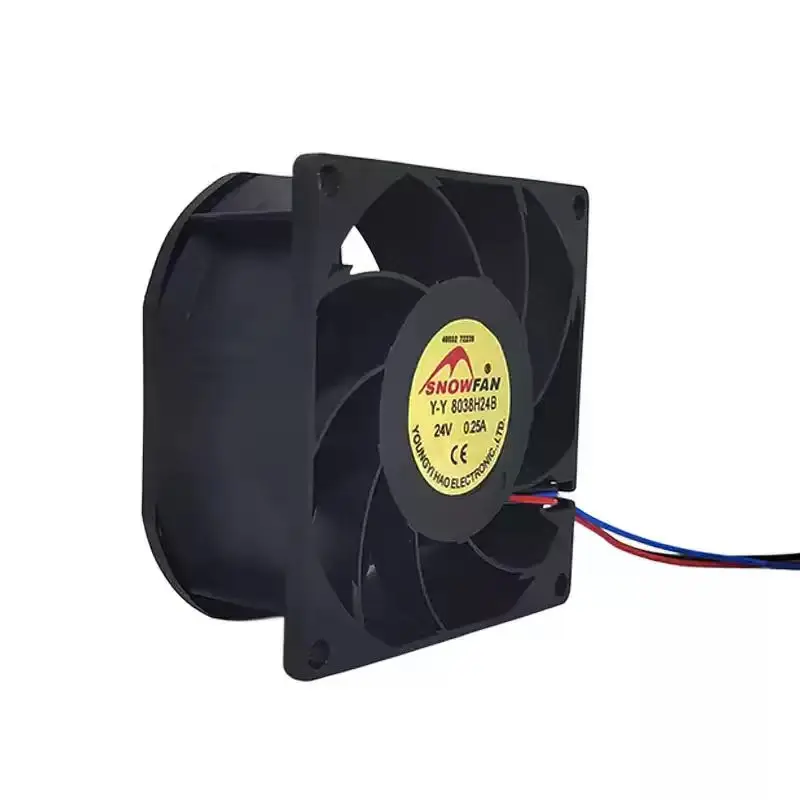 Original For SNOWFAN Y-Y 8038H24B 24V 0.25A 8038 80mm 8cm 3Pin Dual Ball Bearing High Air Volume Inverter Cabinet Cooling Fan