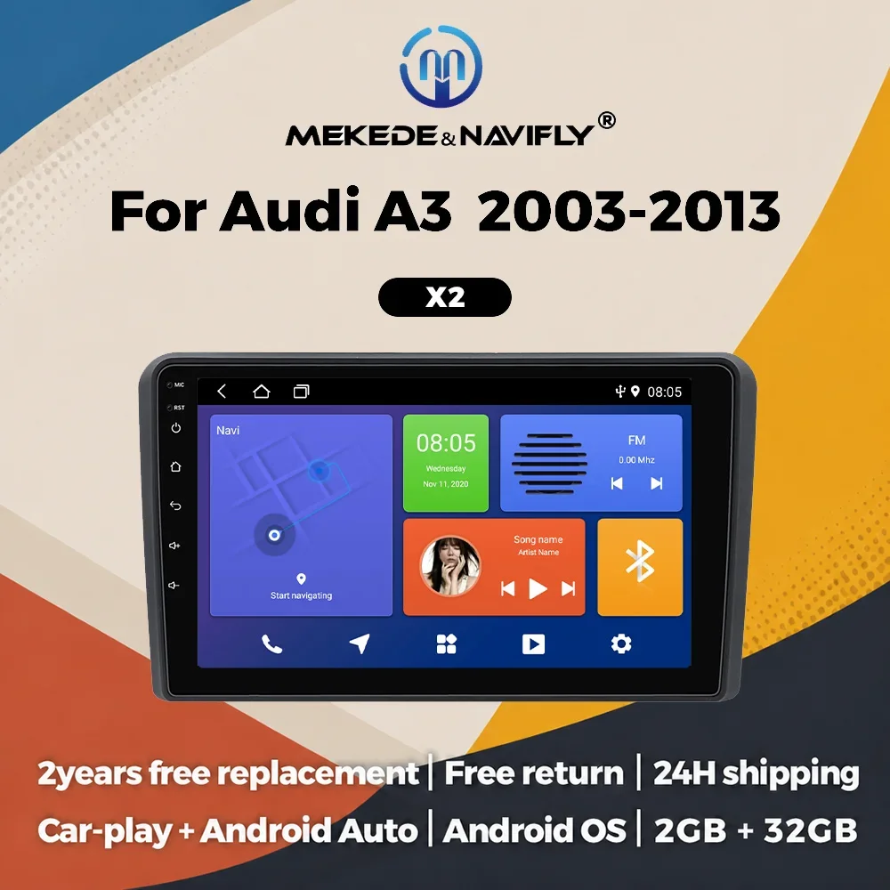 9" Wireless Carplay Android Autoradio For Audi A3 8P 2003-2013 S3 2006-2012 RS3 2011-2012 Car Radio Intelligent System Head Unit