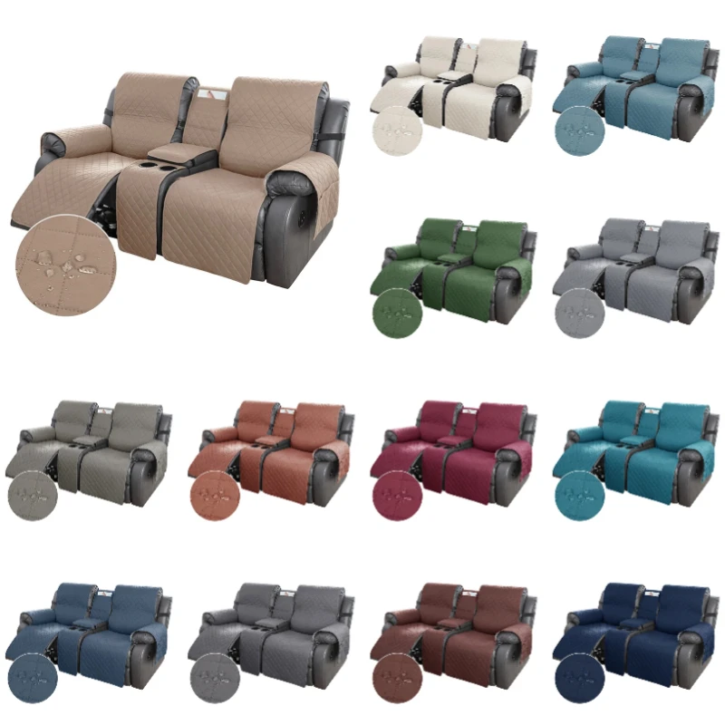 Waterproof Recliner Sofa Cover Non Slip Couch Cover Split Reclining Couch Case with Straps Washable Sofa Slipcover Living Room