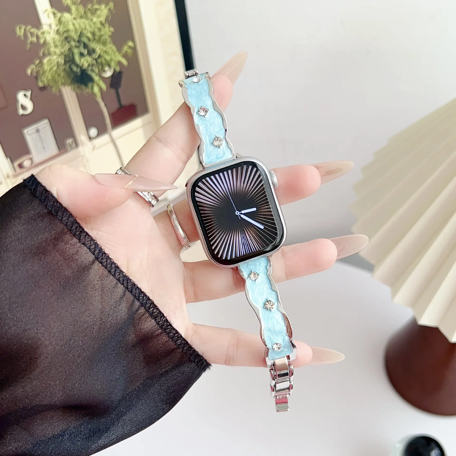 1 قطعة جديد المينا بالتنقيط النفط سوار حزام مناسبة ل 38/40/41/42/44/45/46/49 مللي متر أشرطة ساعة أبل ، متوافق مع Ultra/S10/9/8/7/6