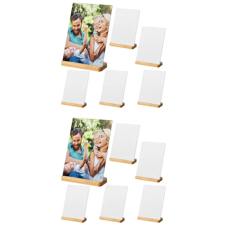 KYCOR-12 Pack Sublimation Photo Frames Blanks 5 X 7 Inch Heat Transfer Metal Picture Frames With Wood Base DIY Photo Prints