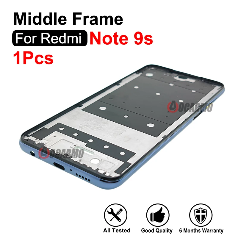 Blue Black White Middle Frame With Side Keys Replacement Parts For Redmi Note 9s