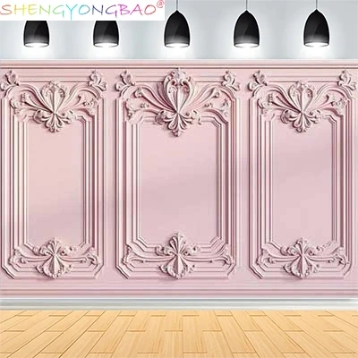 Interior Wall And Floor Mouldings Photography Backdrops Retro Joinery Wood Paneling Palace Wedding Background OR-01