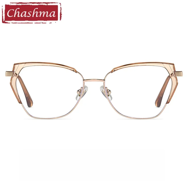 Chashma Prescription Glasses Cat Eye Women Fashion Anti Blue TR90 Alloy Optical Eyeglasses Frames Spring Hinge Eyewear Spectacle