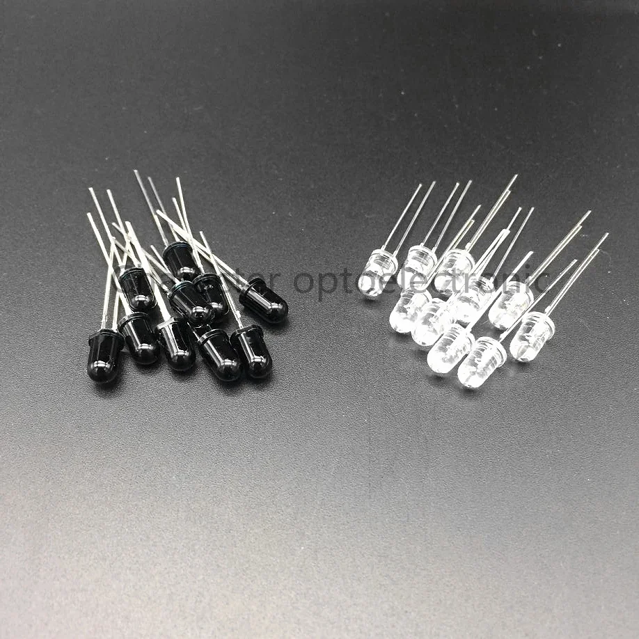 20pairs/40pcs 5mm 940nm IR LED Assorted Infrared Emitter And IR Receiver Diode  Diodes 5mm 940nm IR Infrared LED Diode LED Lamp