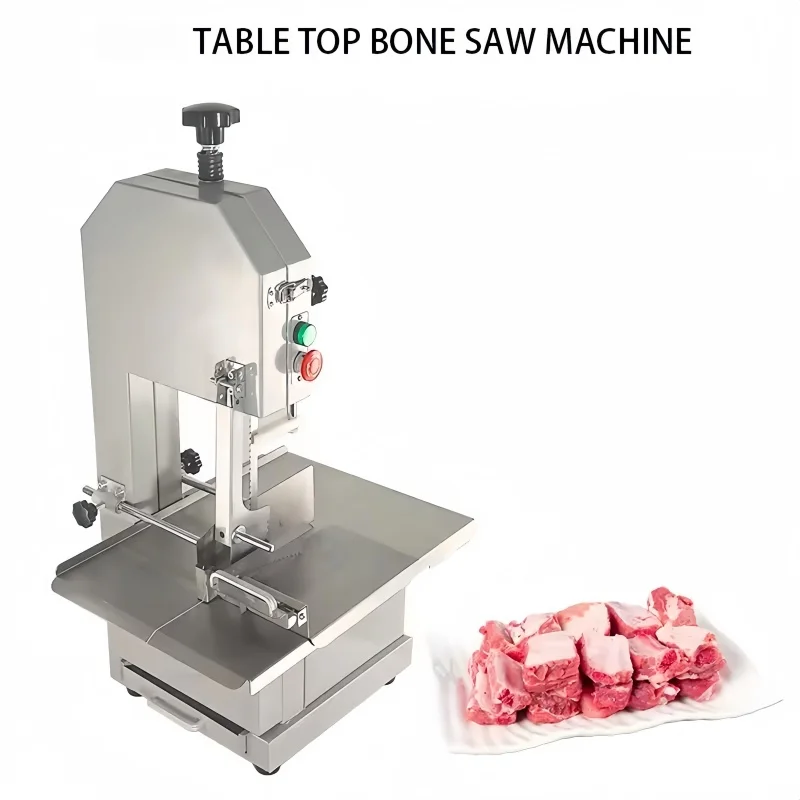 آلة قطع منشار عظام اللحوم الكهربائية من الفولاذ المقاوم للصدأ لمطعم معالجة مكعبات اللحوم المجمدة لإزالة لحم الضأن