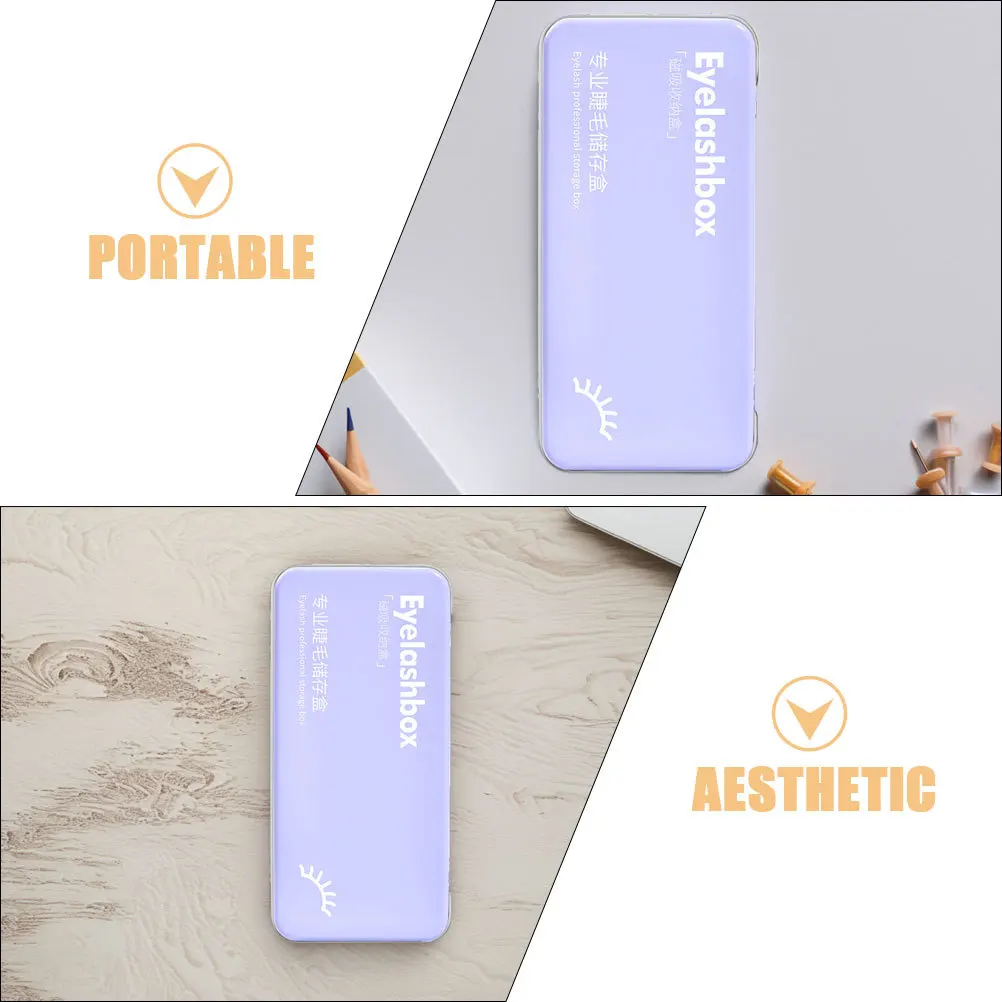 1 Juego de organizador de pestañas, estuche de almacenamiento para pestañas postizas, tira magnética, maquillaje compacto, soporte para pestañas de viaje, almacenamiento de extensiones