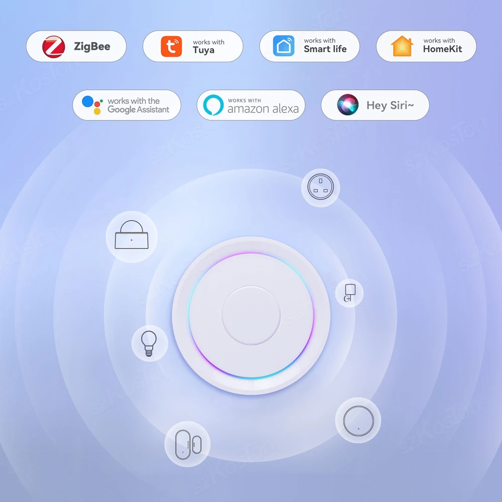 HomeKit Zigbee Hub Gateway Smart Home WiFi Wireless Wired Bridge Tuya Smart Life Works with Apple HomeKit Alexa Google