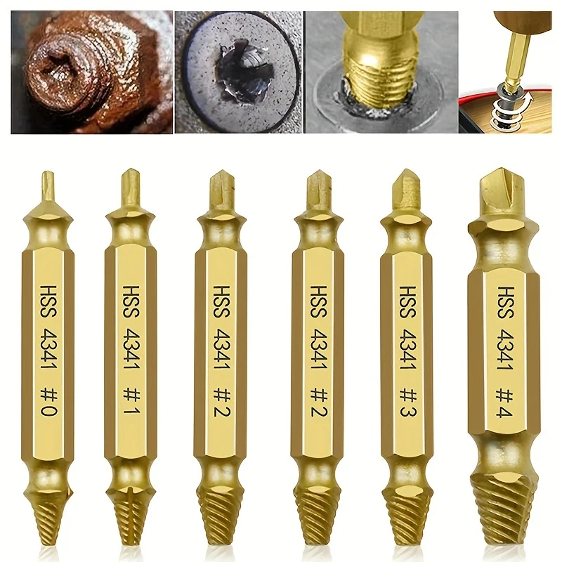 Damaged Screw Extractor Set HSS Drill Bit Stripped Broken Remover Small Easily Quickly Take Out Kit Easy Demolition Power Tools