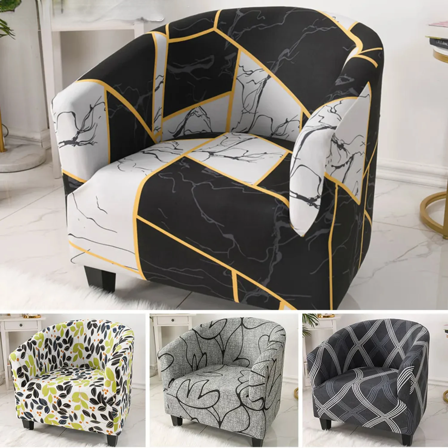 Elastic Washable Coffee Sofa Cover Armchair Slipcover Hotel Tub Seat Protector | Durable Couch Shield for Living Room Furniture