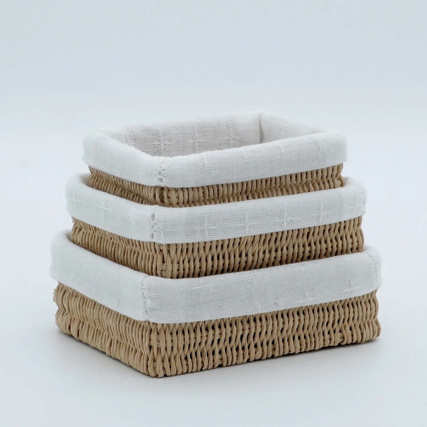 1/6 bjd ob11 miniatuur poppenhuismeubilair Minimodel Badkamer keukenaccessoires rotan mand driedelige set