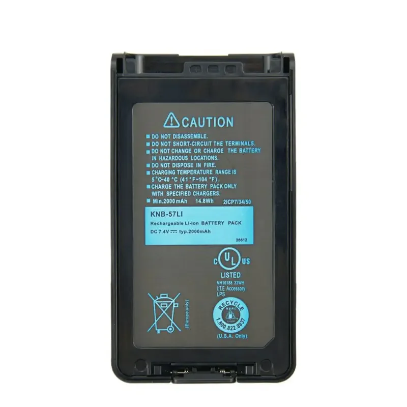 แบตเตอรี่สำหรับวิทยุสื่อสาร KENWOOD KNB-57LI ใช้แทน KNB-35L KNB-24L KNB-55L สำหรับรุ่น TK3160/2160/2140 7.4V 2000mAh
