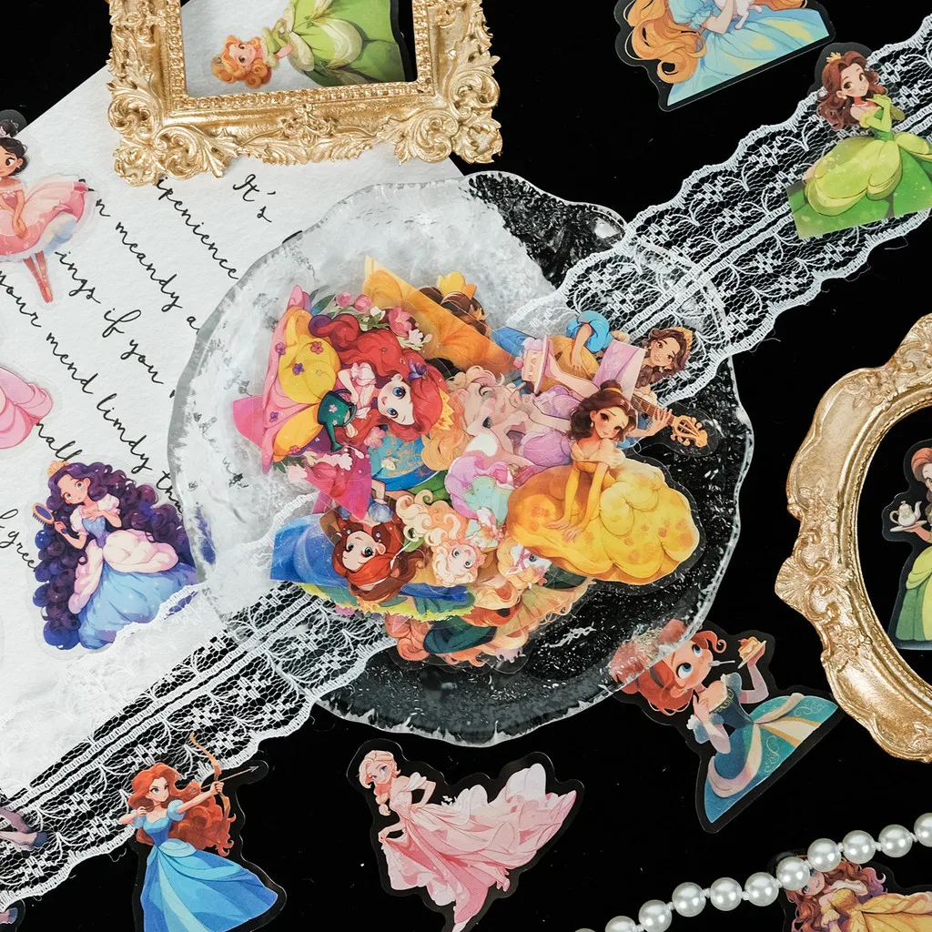 50 قطعة الأميرة خرافة شفافة ملصقات مقاومة للماء الاطفال مكافأة الشارات لأجهزة الكمبيوتر المحمولة حالات الهاتف تسجيل متجر YourLife #1