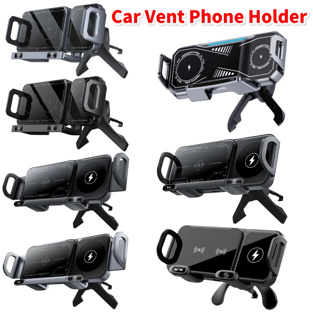 

15W Car Wireless Charger Mount Fast Charge Rotatable Mobile Phone Holder Type-C Charging for Samsung Galaxy Z Fold 5 6 Flip 3 4