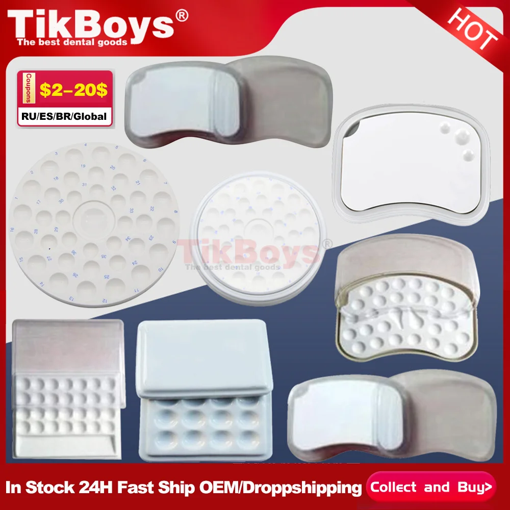 

Dentistry Porcelain Mixing Tray Artificer Top Tone Porcelain 36 Holes 24 Hole Mini Color Palette Cover Band Moisturizing Plate