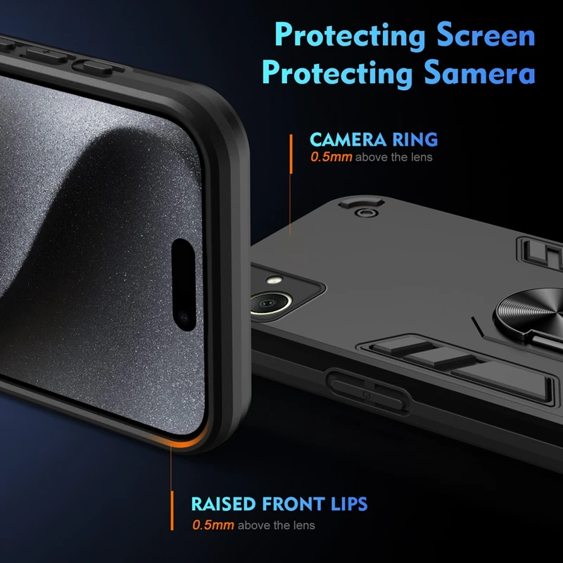 For Samsung Galaxy A06 Case SM-A065F Shockproof Armor Camera Lens Protection Funda For Samsung A06 A 06 GalaxyA06 4G Ring Cover