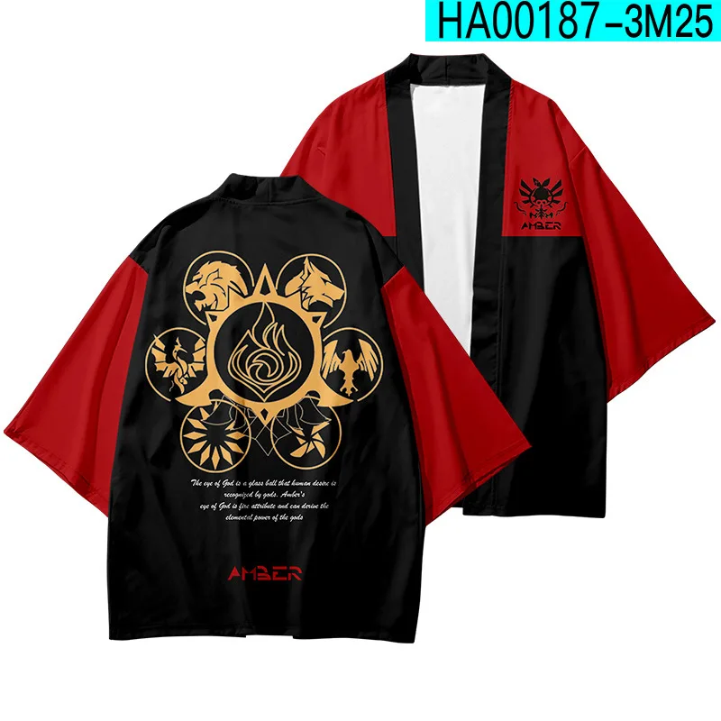 Newly Design Genshin Impact Kimonos Haori Kaedehara Kazuha Klee Hutao Keqing Cosplay Ganyu Costume Tops Cloak Shirt Unisex