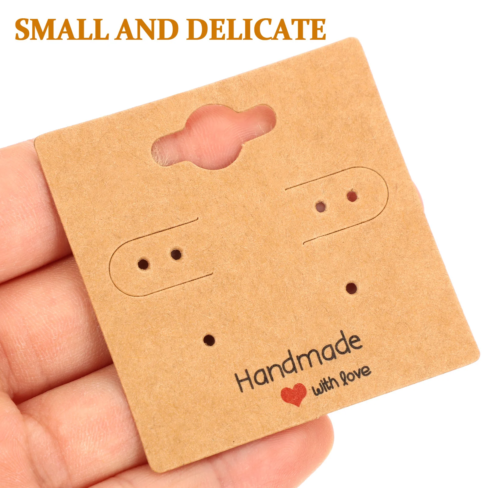 

100 Sheets Kraft Paper Earrings Display Cards Sturdy Jewelry Holder Organizer for Stud Hoop Necklaces Bracelets