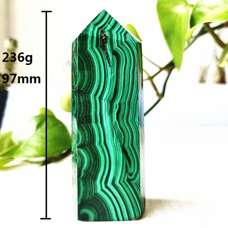 

Natural Stone Malachite Crystal Tower Wand Point Chakra Spiritual Meditation Reiki Feng Shui Room Decoration Healing Crystals