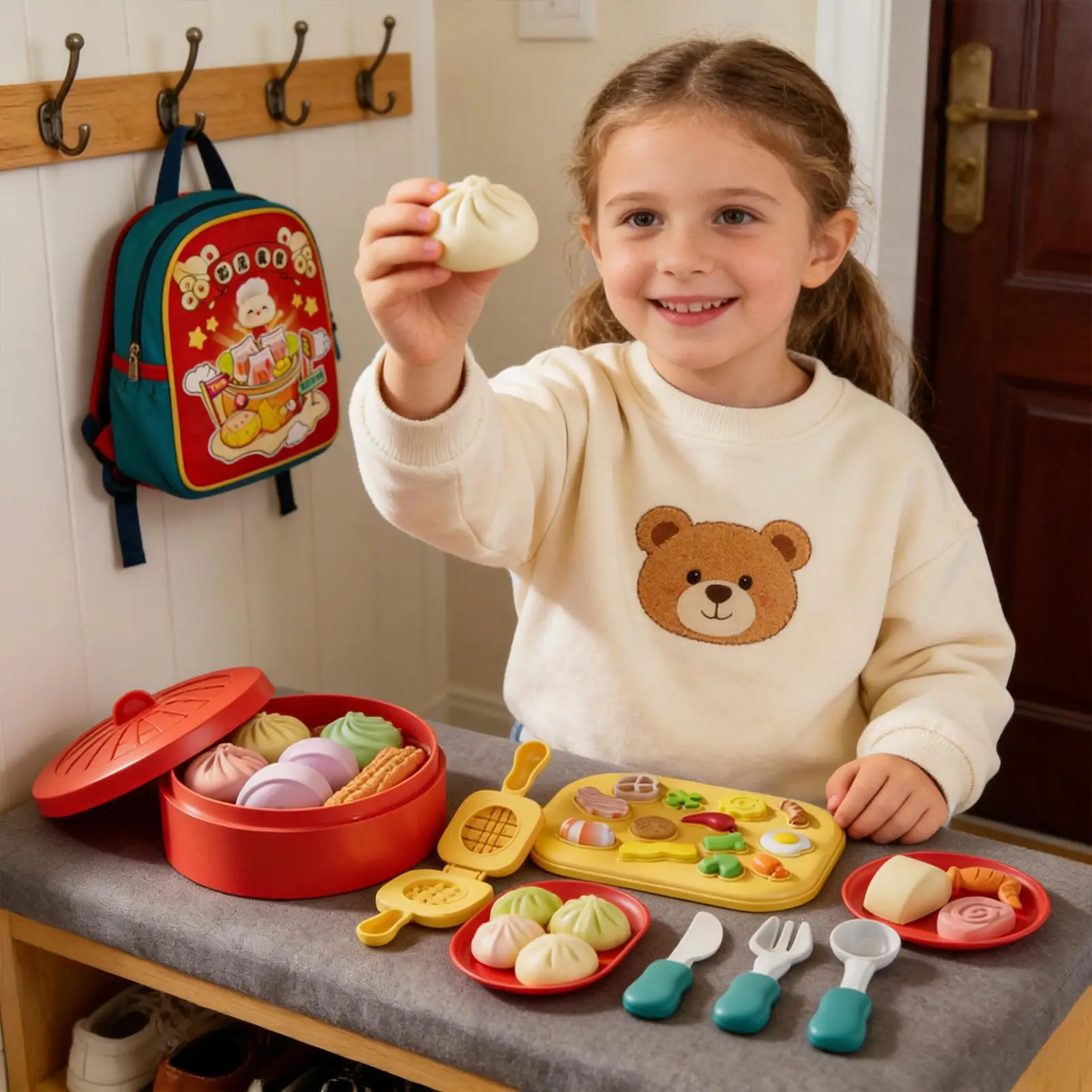 Kit di argilla da modellare Tema cucina cinese Artigianato d'arte fai-da-te Finta cibo per ragazzi Ragazze Scolpire Attività per feste di compleanno Aula