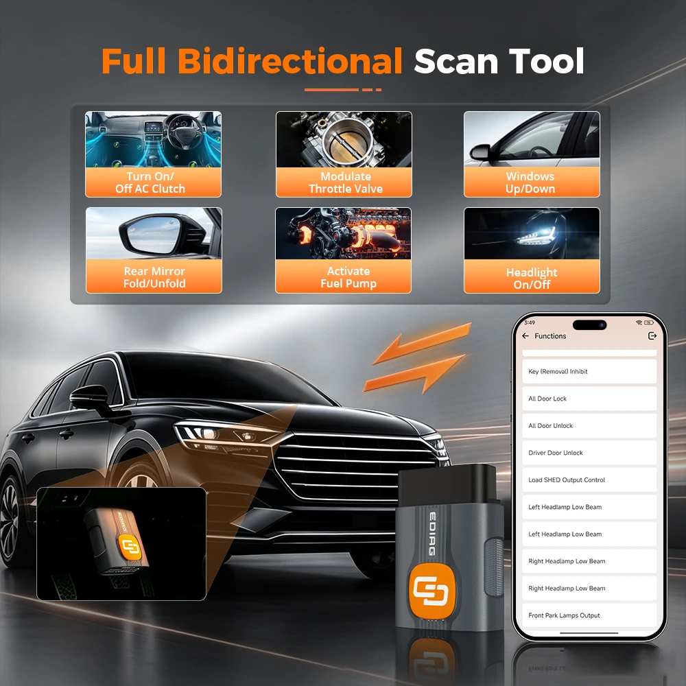 2026 EDIAD C1 AI-Assisted OBD2 Scanner Bluetooth,Bidirectional Scan Tool All System OBD2 Diagnostic Tool with 8 Resets for iOS & Android, CANFD Protocol, Autoauth for FCA SGW, with 1 Year Free Update,PK ELM327