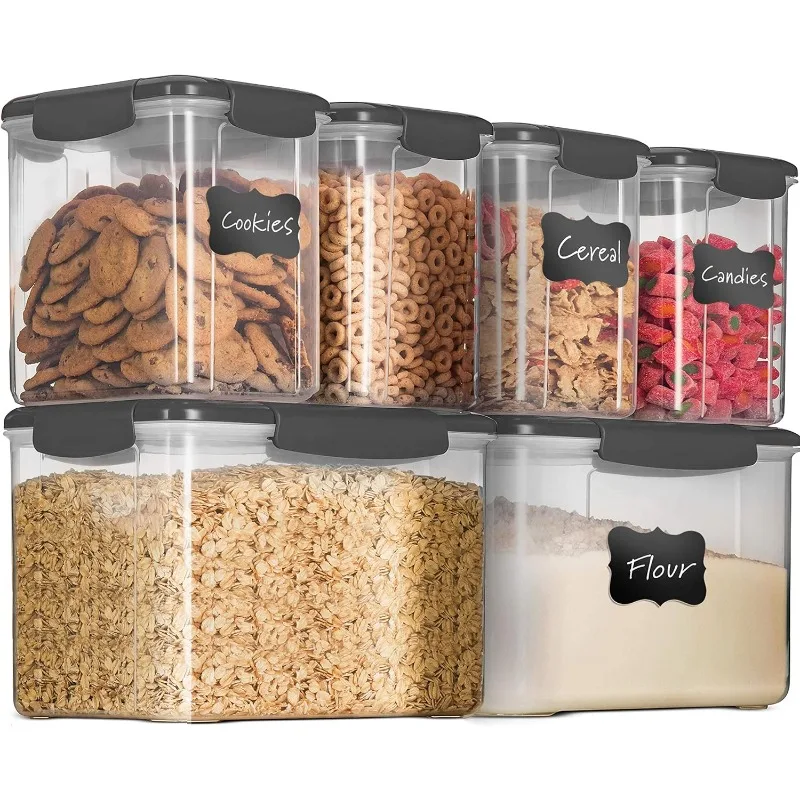 Airtight Food Storage Container Sets for Kitchen Pantry Organization and Storage - 12-Piece Set with Lids for Flour, Sugar