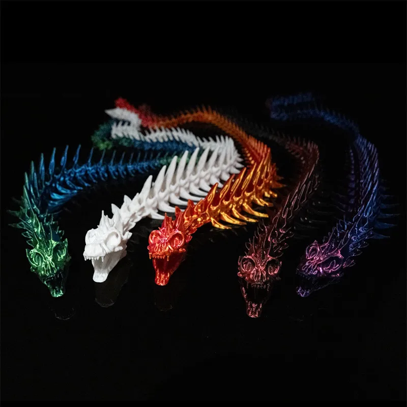 Movable 3d Printed Dragon Ornaments Plants Rockery Fish Tank Desktop Home Decoration 2025 Cartoon Toy-dragon Snake New Year Gift