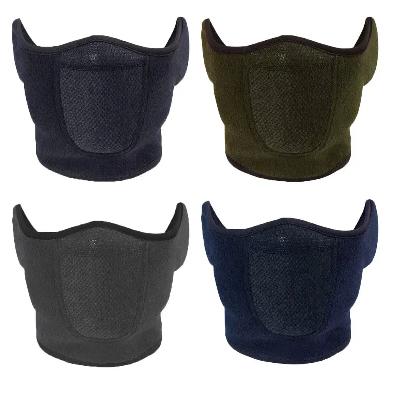

Motorcycle Warm Half Face Mask Winter Windproof Outdoor Fishing Sports Running Cycling Face Cover Polar Fleece Ear Protection