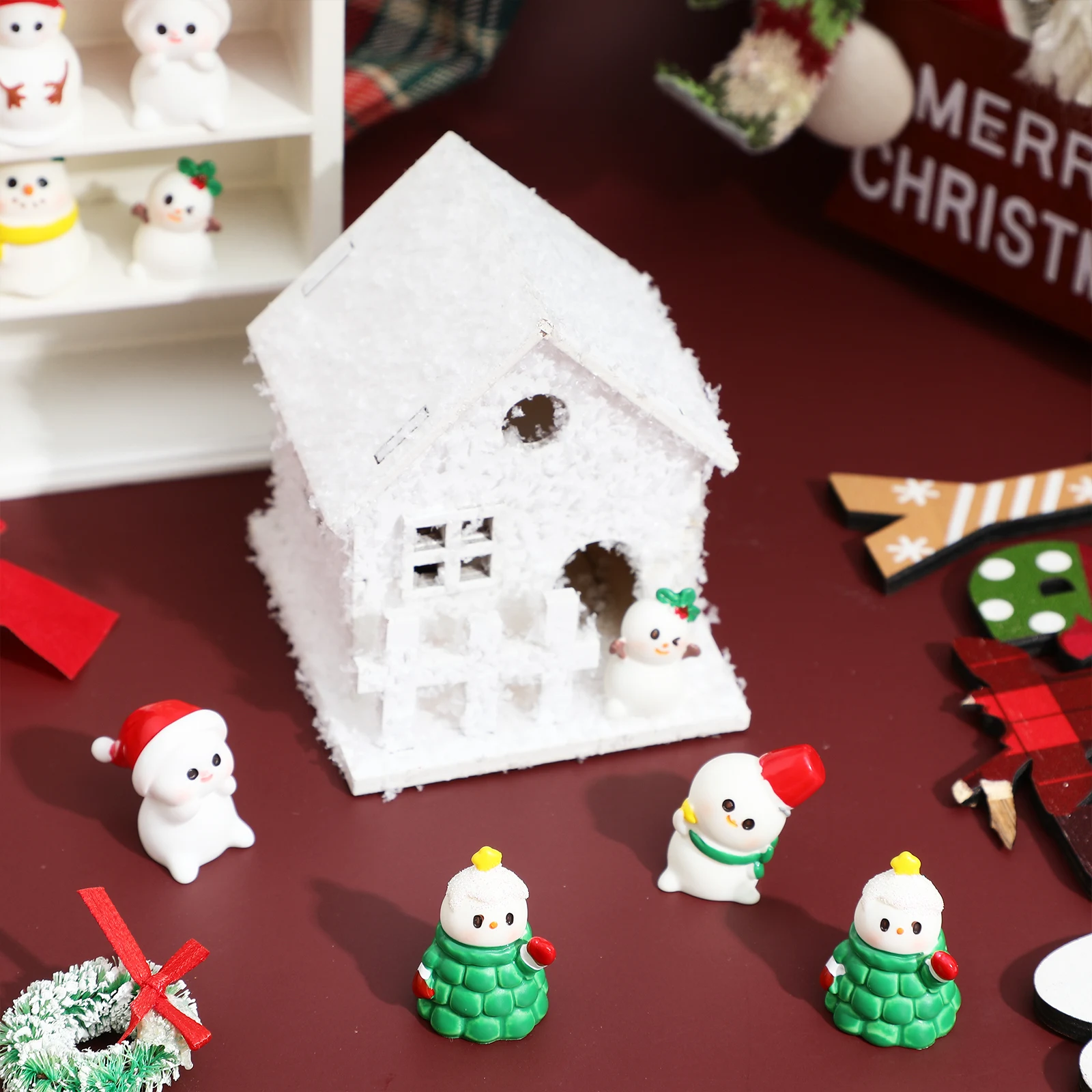 

36 Pcs Christmas Decorations Mini Resin Snowmen Snowman Ornaments Santa s