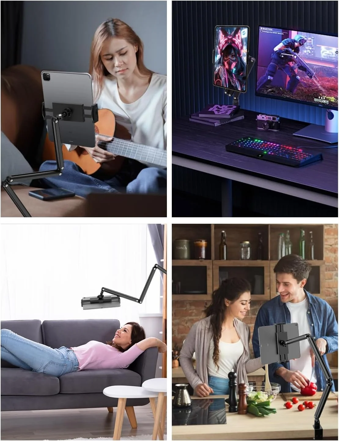 3Arm Aluminum Alloy Tablet Stand,Adjustable Arm Holder For Portable Monitor 4.7-15.6'' For iPad 10/9th, iPad 13/12.9/11''Series view 6