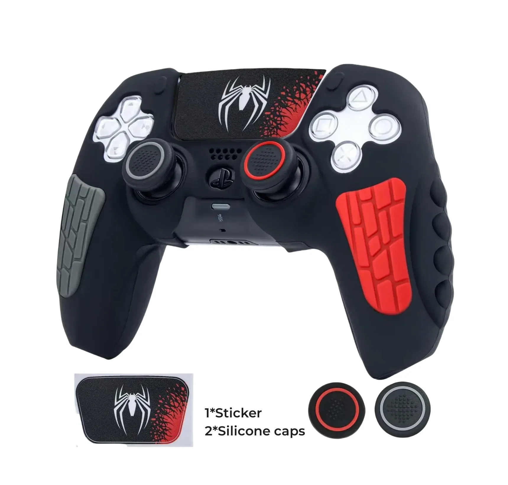 

For PS5 Controller Cover Case Anti-Slip Silicone Cover Skin Compatible with PS5 Controller with Thumb Grip Cap sticker