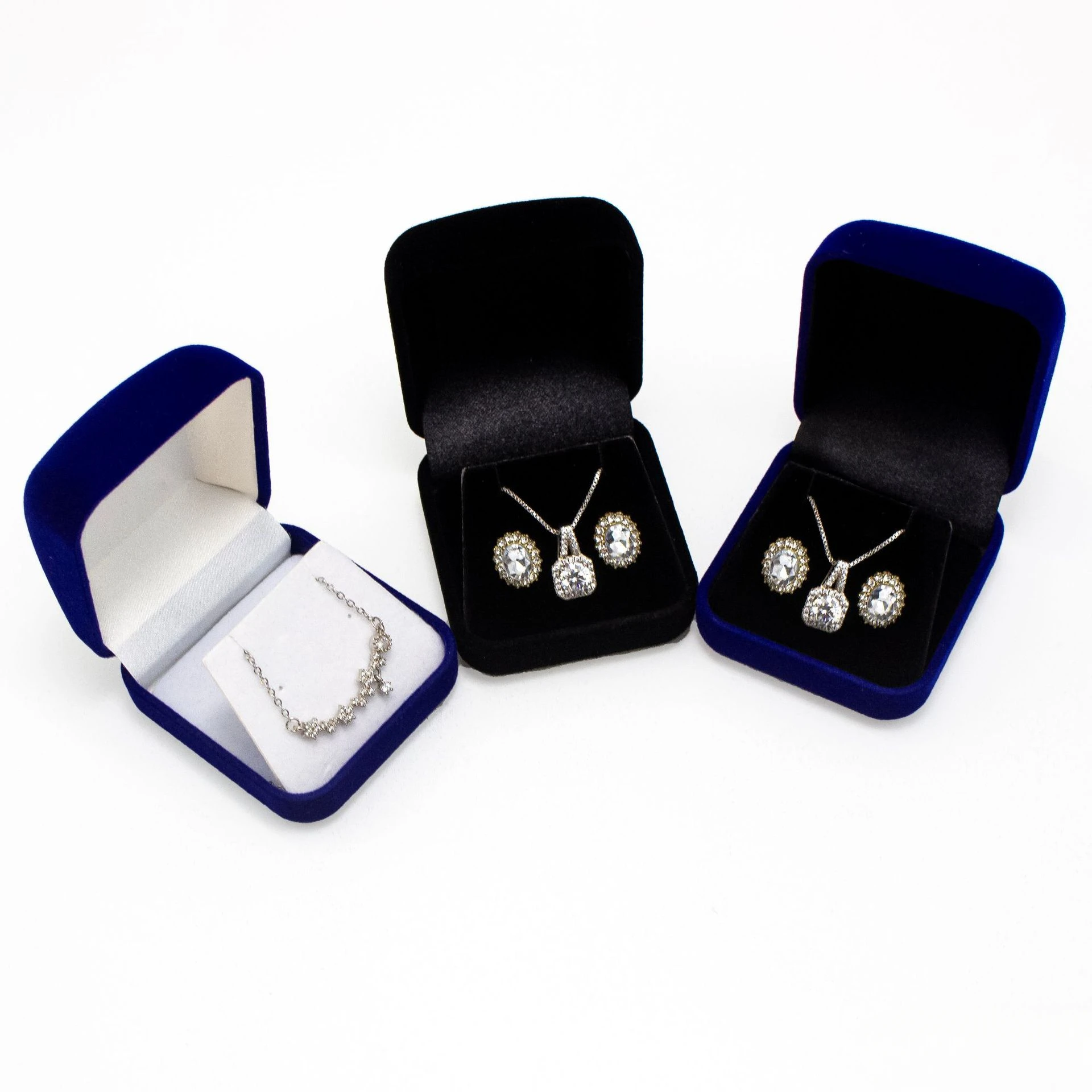 Schmuck-Präsentations-Geschenkverpackungsboxen Samt-Ohrstecker Kleine Halsketten-Aufbewahrungsbox Organizer-Etui Tragbar für Reisen und Hochzeiten – Detail 3