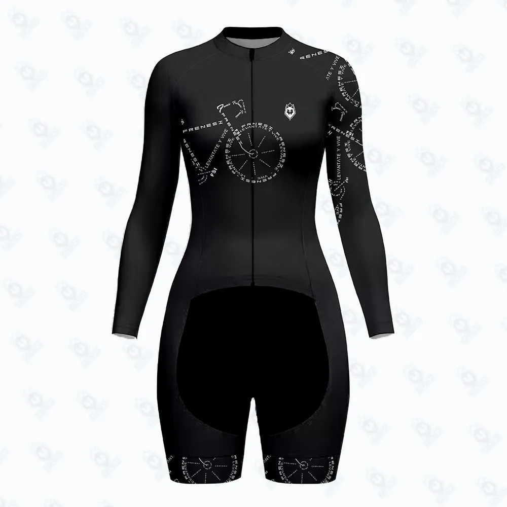 

Frenesi Women's Tri suit Sport Cycling Run Swimming Ropa Ciclismo Triathlon Jumpsuit Bicycle Skinsuit Pulley Speedsuit Clothing