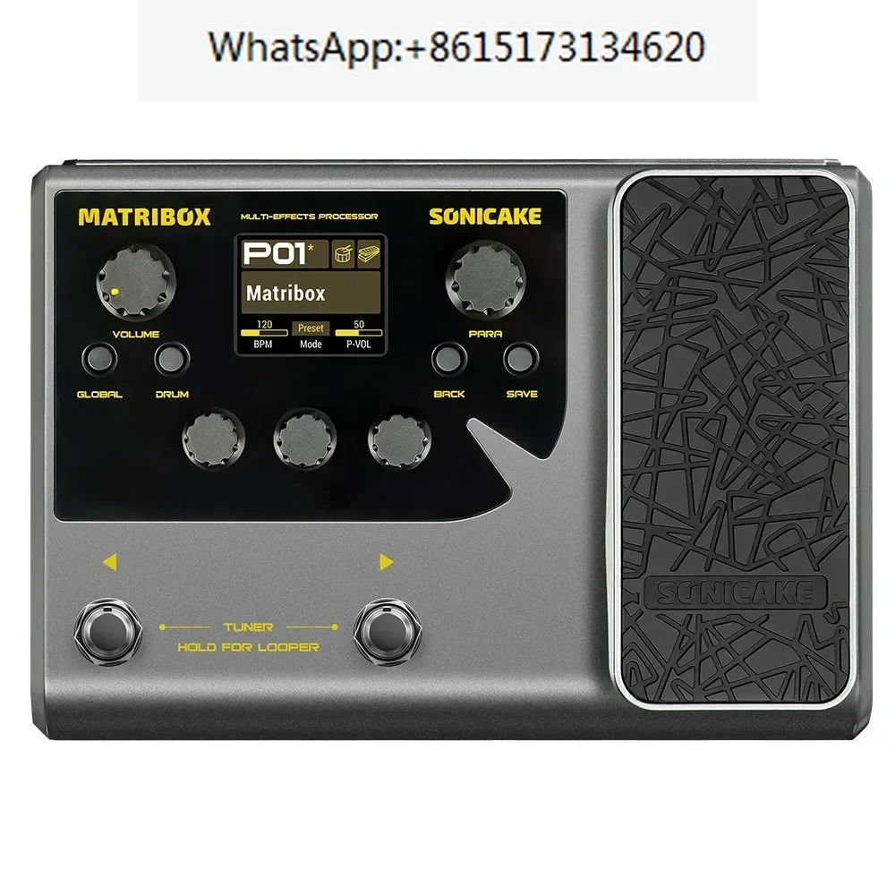 Sonicake Matribox 140 Встроенный гитарный/бас-гитарный/акустический мультиэффектный процессор с педалью выражения Looper Моделирование AMP QME-50