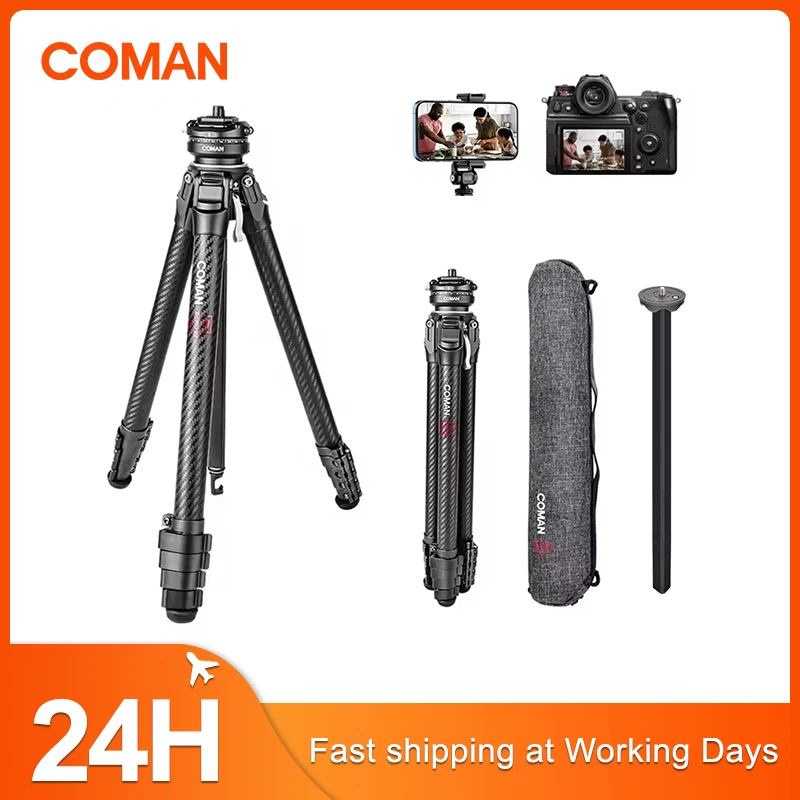 Trípode De Fibra De Carbono Coman Zero F38 Serie Y X V, Ligero, De Viaje, Con Placa De Liberación Rápida, Compatible Con Cámaras Dslr Canon Y Nikon — -22%, 72.95€ Coupon, from 252.69€ – 22% descuento – €252.69