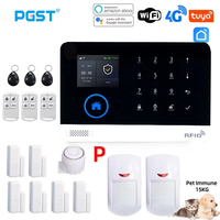 PGST PG103 Wifi 4G Tuya Alarm System With Pet Immune Motion Sensor smoke sensor IP Camera Wireless Smart Home Security Alexa