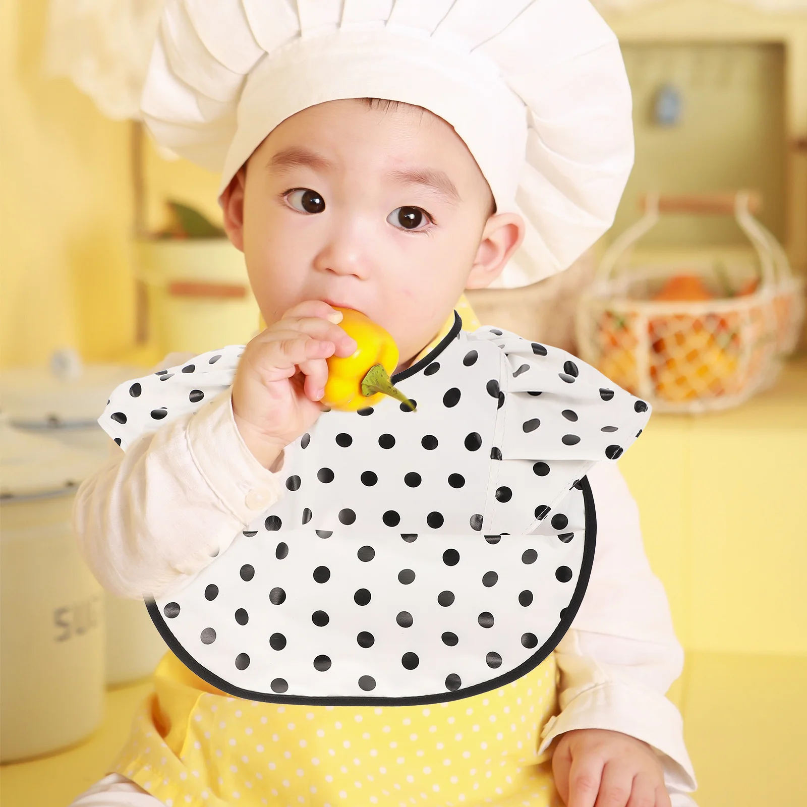 

Waterproof Feeding Bib For Baby Kids Reusable Drooling Eating Apron With Lace Trim Toddler Meal Time Protection