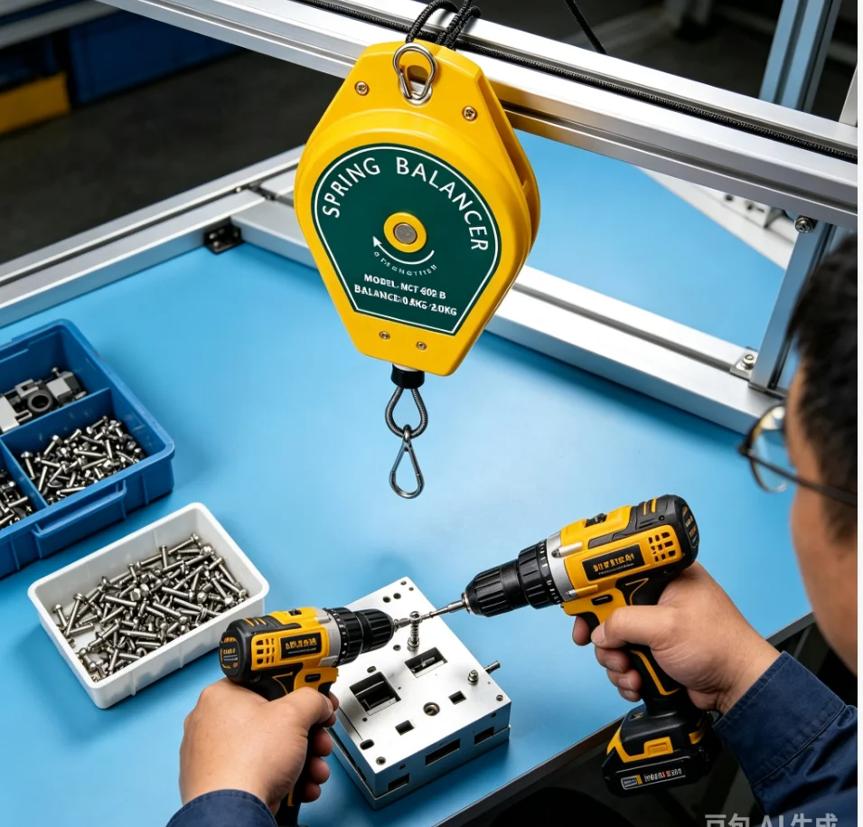 3‑5KG Retractable Spring Balancer Fixture Holder Hanging with Fittings Load Bearing Retractable Tool Air Tool Parts Accessories