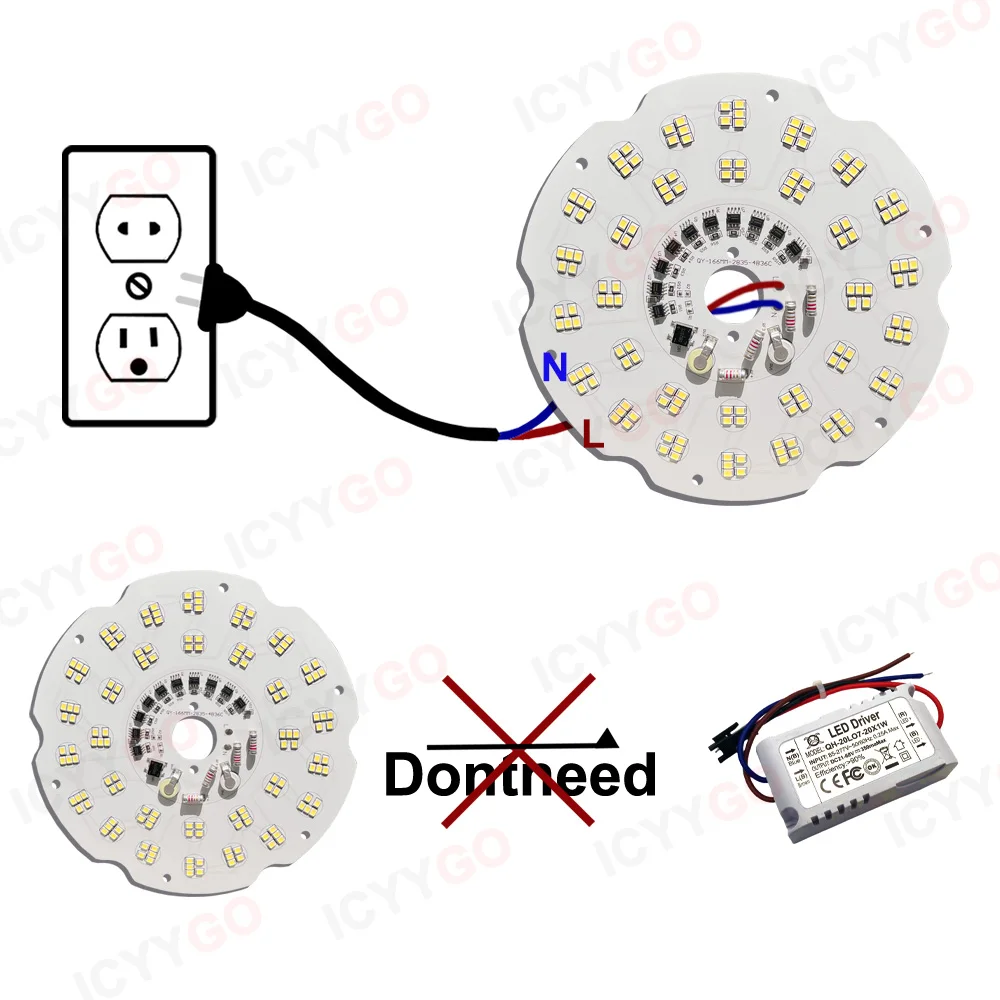 100W 150W 200W AC220V Driver-Free White Light UFO Flying Saucer Light Round PCB Board For Outdoor Arena Light Source Board image 3