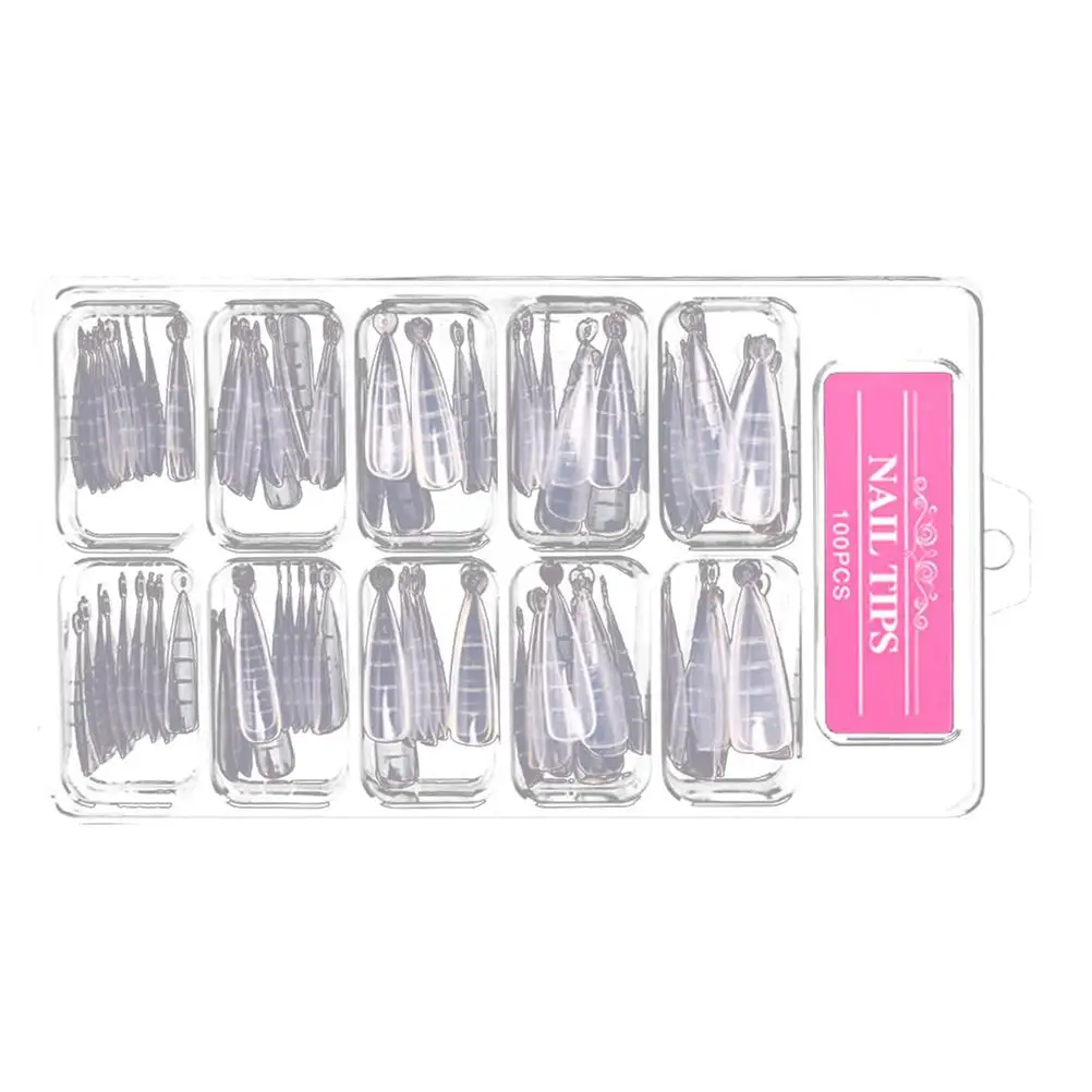 

100 Pcs Crystal Nail Plates Tips Accessories Supplies Manicure False Nails Durable Lightweight Easy to Use Unique Design
