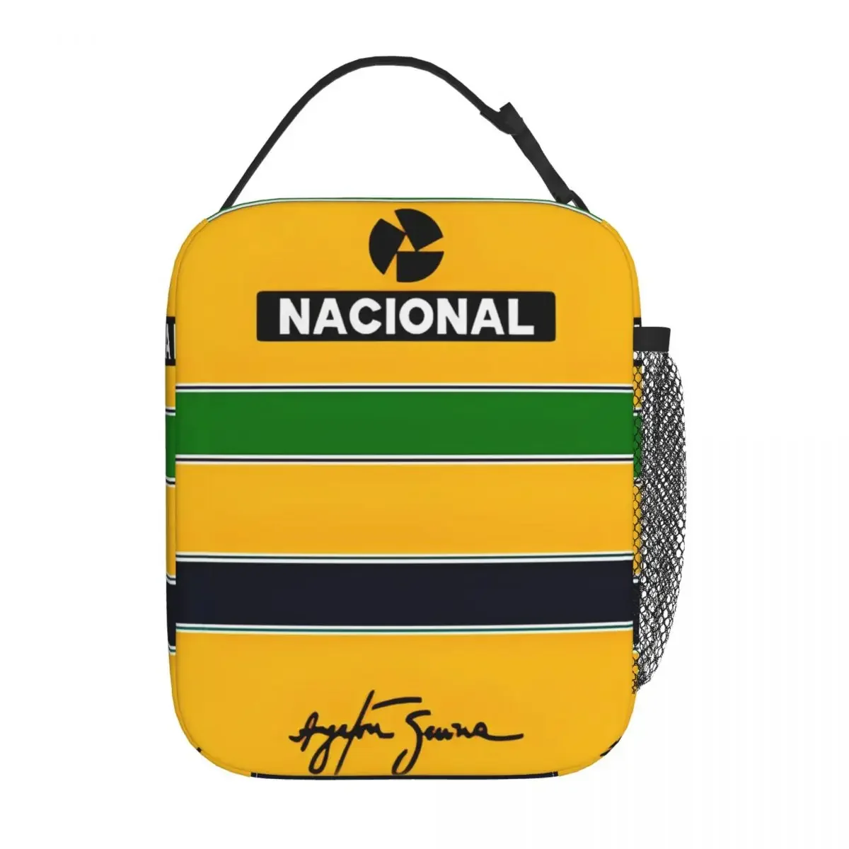 Ayrton Senna Racing Insulated Lunch Bag Senna Helmet Food Bag Leakproof Thermal Cooler Lunch Boxes For Picnic