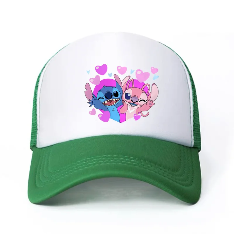 Kids Teenagers Stitch Print Hat Boys Girls 6-15Y Versatile Sunshade Hat 58CM Fashion Baseball Hat Charming Anime Cute Casual Hat