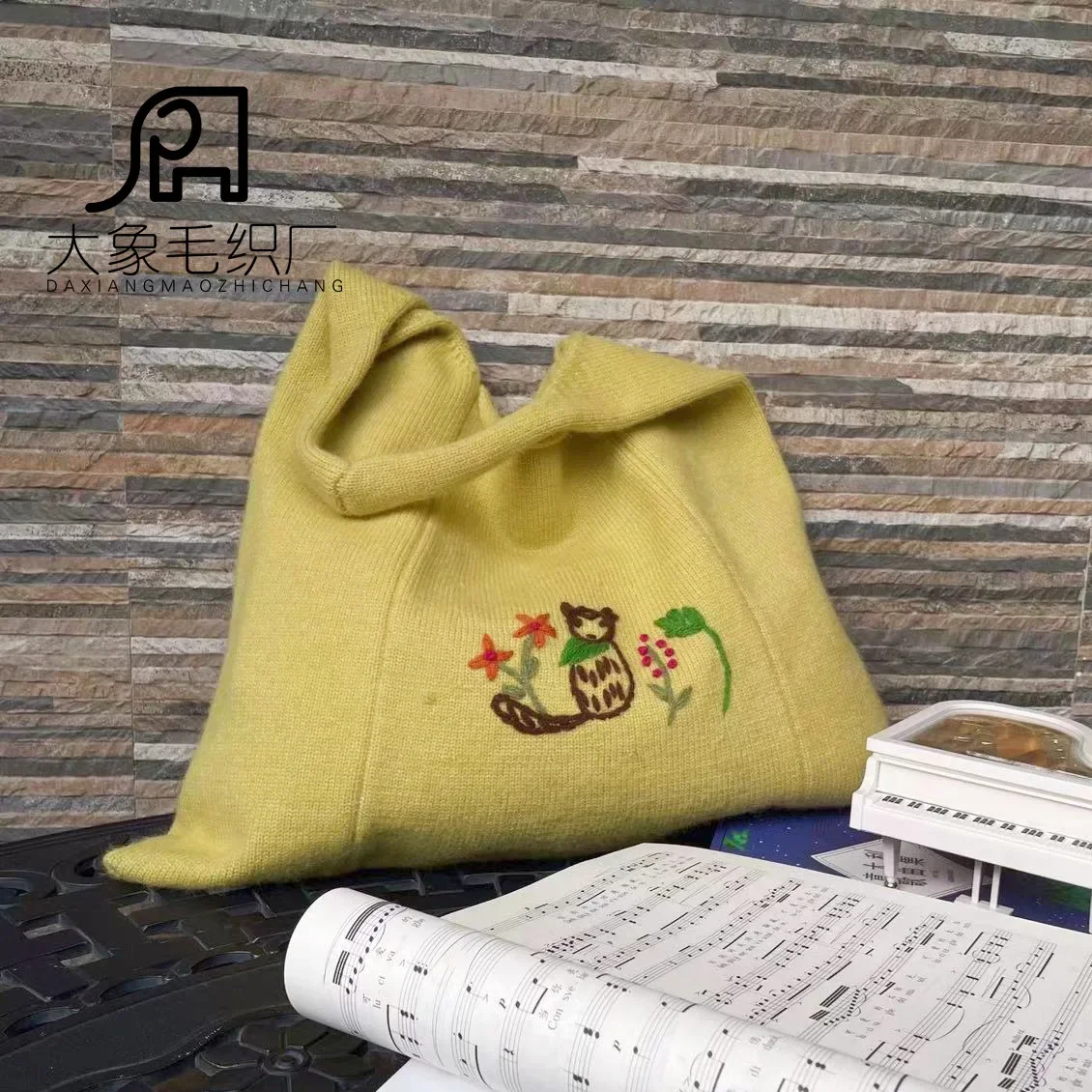 Women Handmade Embroidery Crochet Big Capacity Pouch Shopping Bag Winter Aesthetic Cottage Granny Knitted Soft Retro Etsy Bag