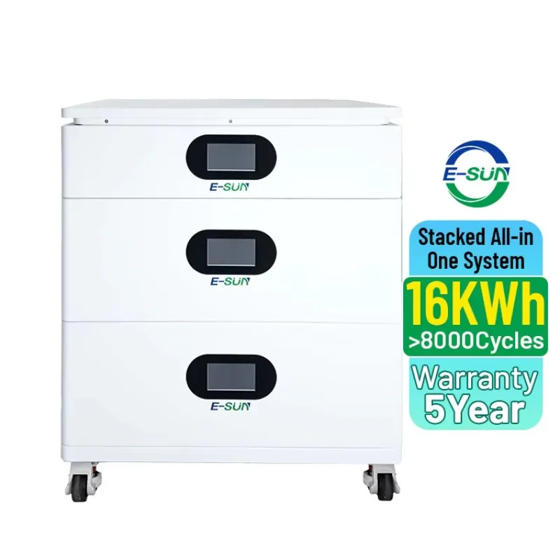 Stackable 6kw 16kwh Energy Storage System Long Life Lithium Battery 51.2V All in One off Grid Solar System with Inverter