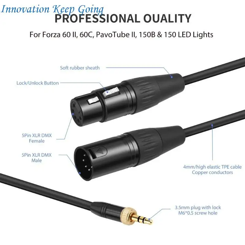 E65C 3.5mm Threaded 5Pin Cable Line with Gold Plated Connector 5 Pin Splitter Cord for PavoSlim Series Secure Lighting Setsup