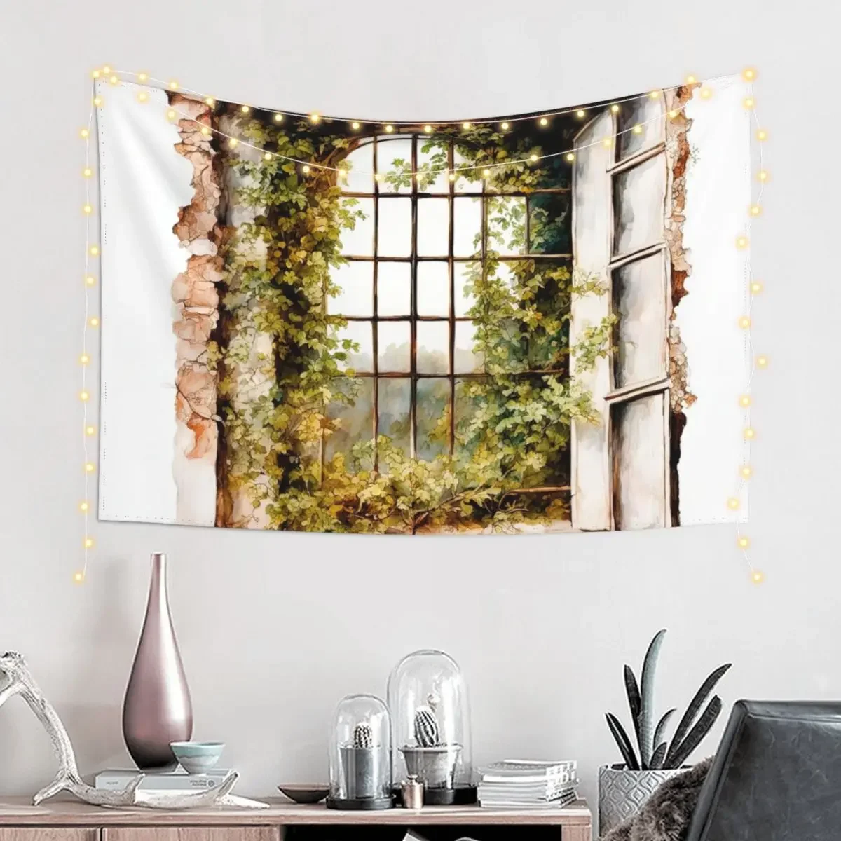 An Old Window In An Abandoned House Tapestry Decor Home Room Design Tapestry