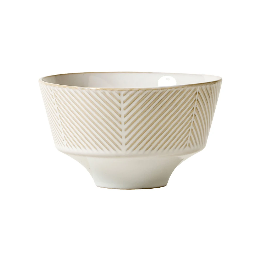 النمط الياباني خمر وعاء من البورسلين 5.5 بوصة مخطط أدوات مائدة سيراميك مستديرة الغداء حساء الأرز سلطة الأطباق لوازم المطبخ #5