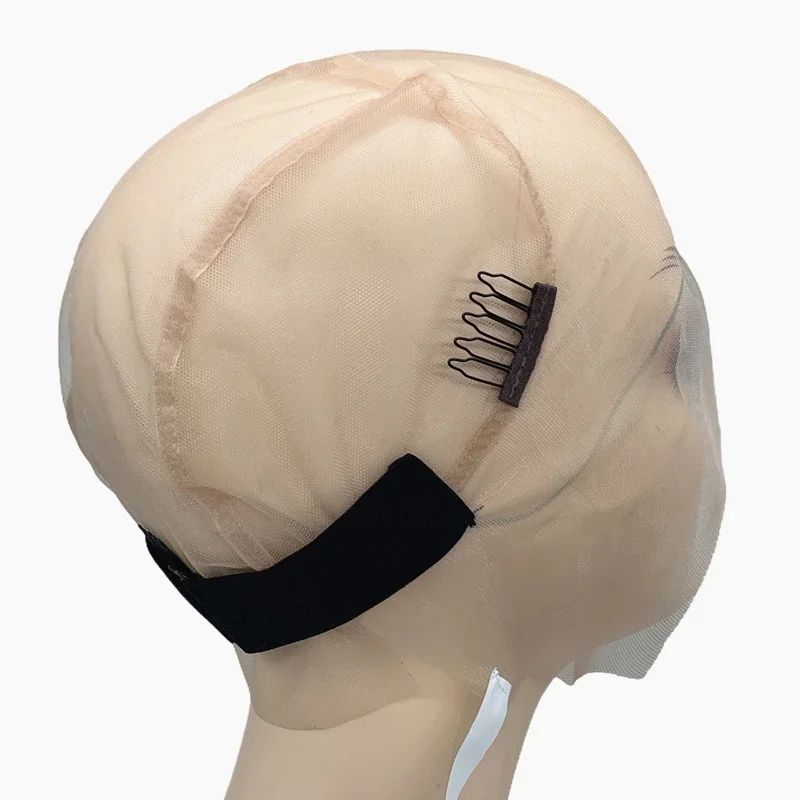

10pcs Wholesale HD Full Lace Wig Cap Adjustable Straps Extra Elastic Bands Ventilating Knotting Hair Extension Tools Made