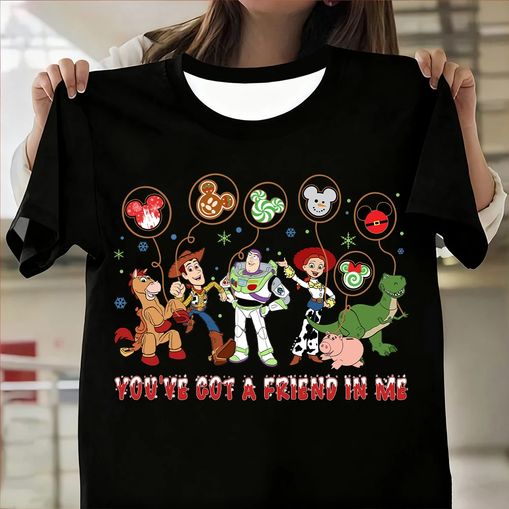 تي شيرت توي ستوري مطبوع عليه عيد الميلاد "آنت حصلت على صديقًا فيي" ملابس نسائية كبيرة الحجم تي شيرت صيفي غير رسمي ملابس خروج #3