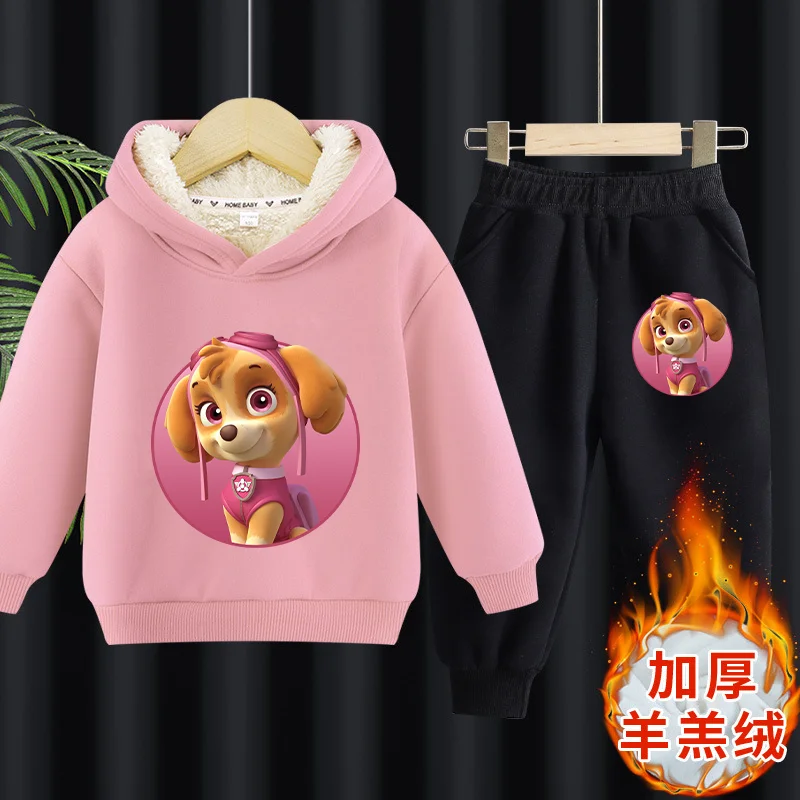 Paw Patrol Warmth Long-Sleeved Sweatshirts Suit Chase Skye Hooded Printing Pullover Sportswear Hoodies Clothes Casual Sweatshirt